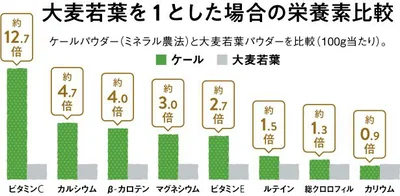 ケールと大麦若葉の栄養素比較