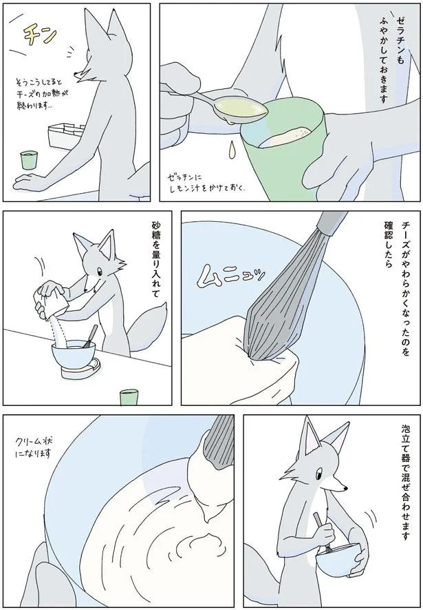 泡立て器で混ぜ合わせます