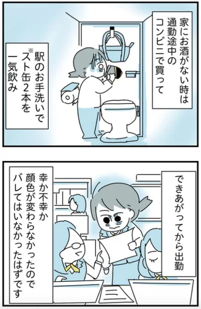 駅のトイレで酒を飲んでから出勤