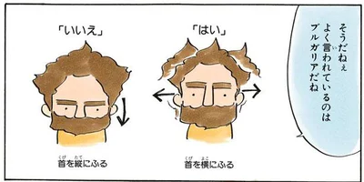 ブルガリアの「はい」と「いいえ」のジェスチャー