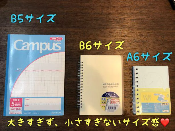 B6サイズは大きすぎず小さすぎない絶妙なサイズ感