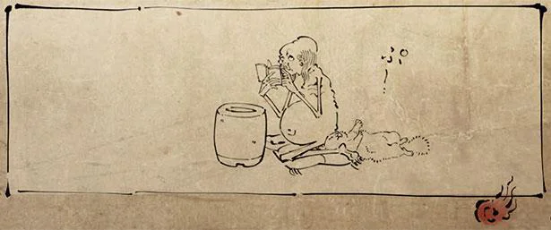 火鉢で暖を取る餓鬼の元へやってきた可愛いお客様／丁寧な暮らしをする餓鬼（7）