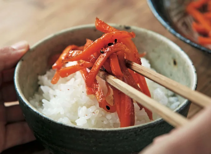 野菜の甘みをしっかり引き出した「にんじんの甘辛きんぴら」