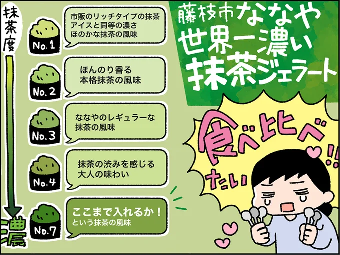 有名な静岡県『ななや』の抹茶ジェラートセット