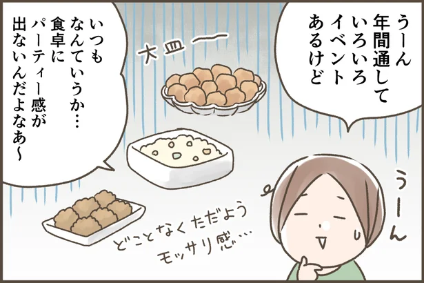 パーティー感が出ない食卓…