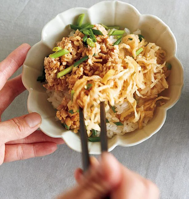 ひきわり納豆のナムルご飯