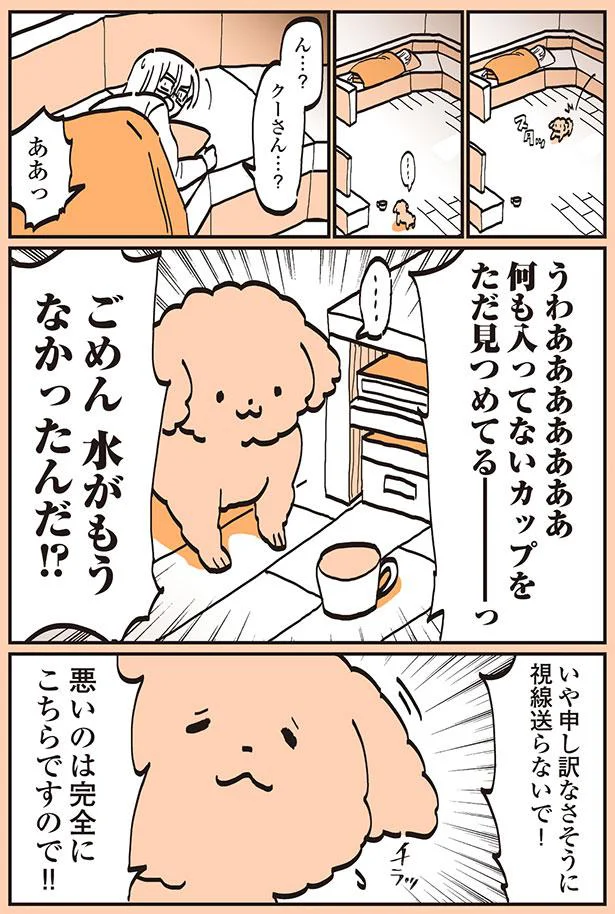 ごめん　もう水がなかったんだ！？