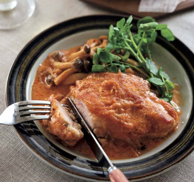 簡単なのにコクのあるトマト煮「チキンのトマトクリーム煮」