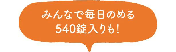 みんなで毎日のめる540錠入りも！