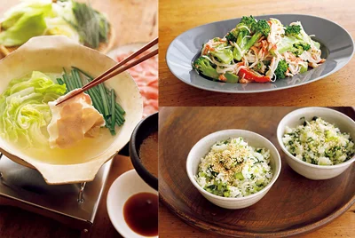 「小松菜とじゃこの混ぜご飯」の献立