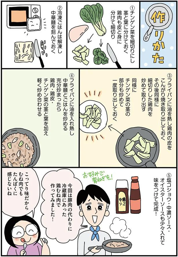 「フライパンまるごとそばめし」の作りかた