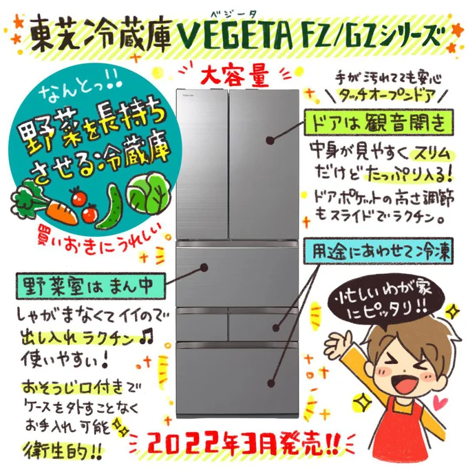   野菜を長持ちさせる！ 東芝の冷凍冷蔵庫「VEGETA FZ/GZシリーズ」