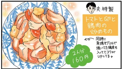 トマトと卵と鶏肉の炒めもの