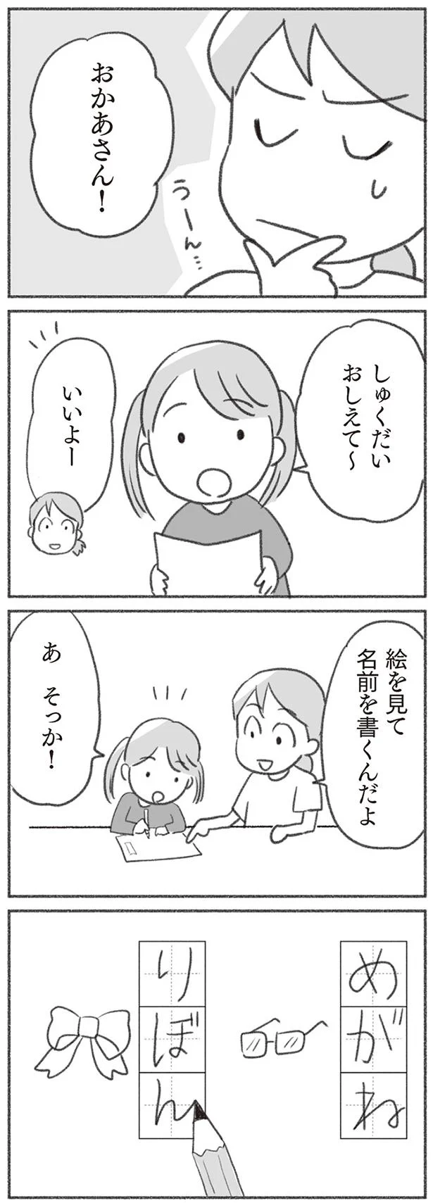 絵を見て名前を書くんだよ