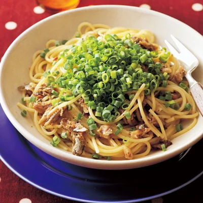 「サーディンの和風ねぎパスタ」 レタスクラブニュースより