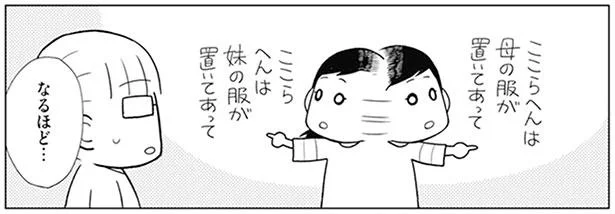 ここらへんは母の服が置いてあって