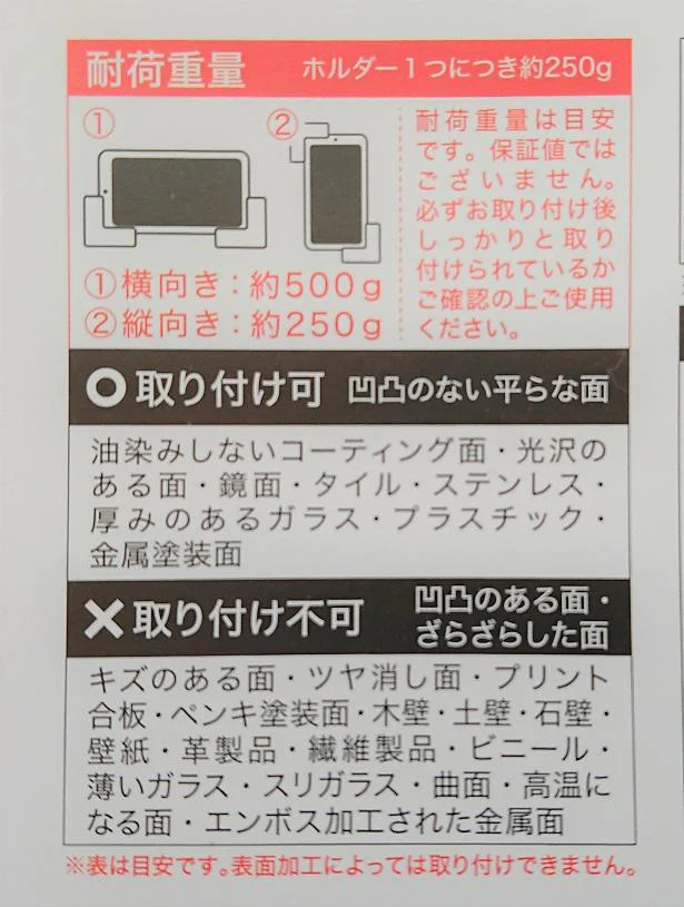 取り付け可能・NG場所は前もって確認を！