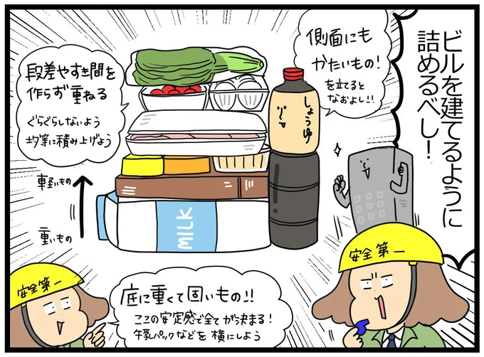 ビルを建てるように詰めるべし!