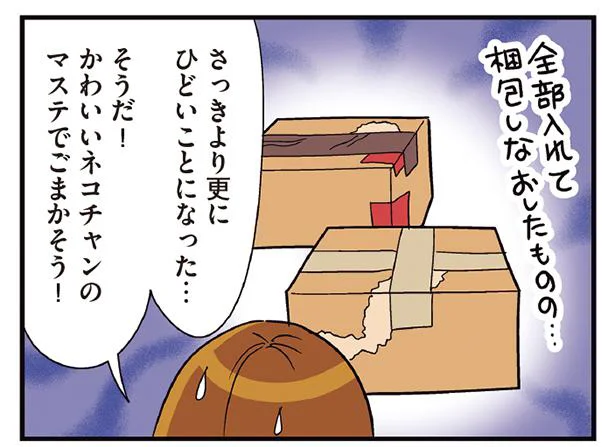 ひどいことになった…ガムテを剥がした後の段ボールの見た目、どうやってごまかす？／気づいたら独身のプロでした（14）