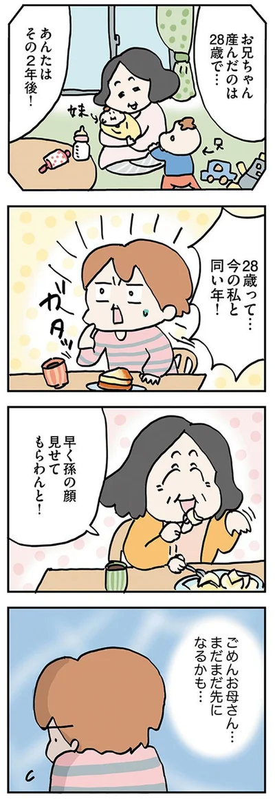 ごめんお母さん…まだまだ先になるかも…