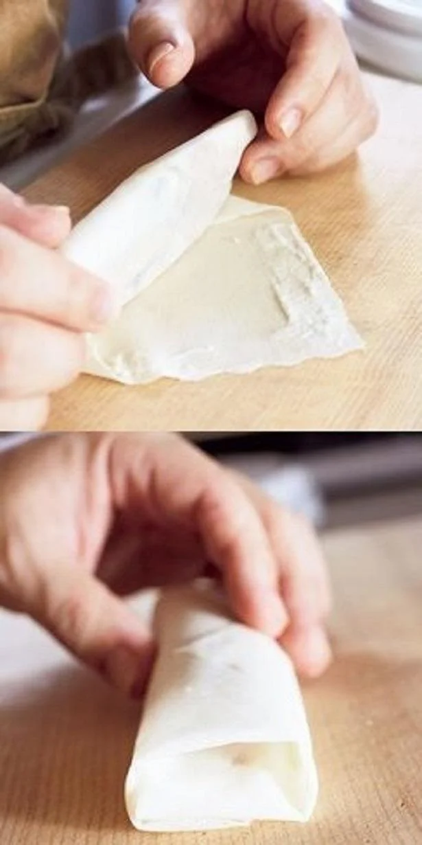 ふっくらと巻くことで空気の層ができてパリパリな食感に!