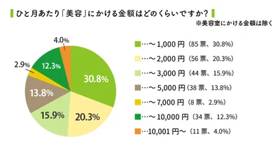 ひと月に美容にかけられる金額