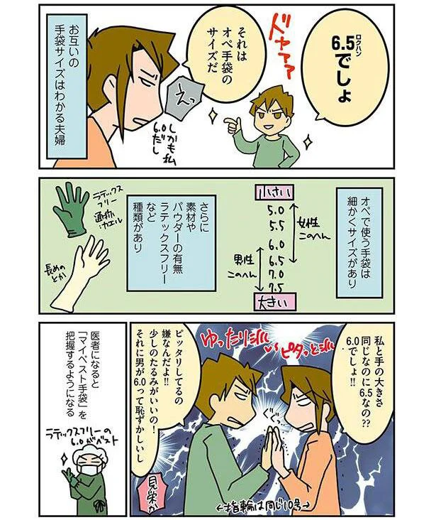 それはオペ手袋のサイズだ