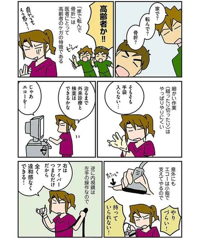 家で？転んで？骨折？