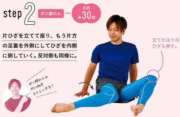 股関節ストレッチ2 ガニ股の人