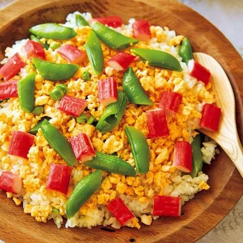 春のお祝いシーズンに。15分で華やかな食卓が演出できる「かにかまとスナップえんどうの混ぜずし」の献立