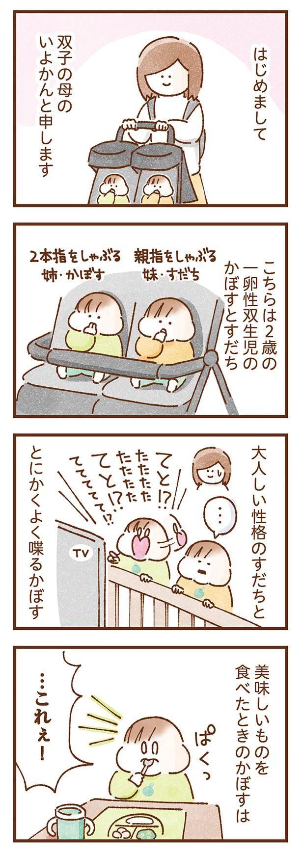 こちらは2歳の一卵性双生児