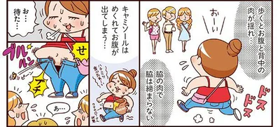 歩くと肉が揺れ…