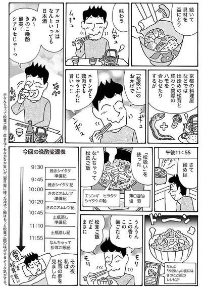 しめは「松吸い」で「なんちゃって松茸ご飯」