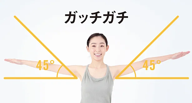 45度未満▷ガッチガチ