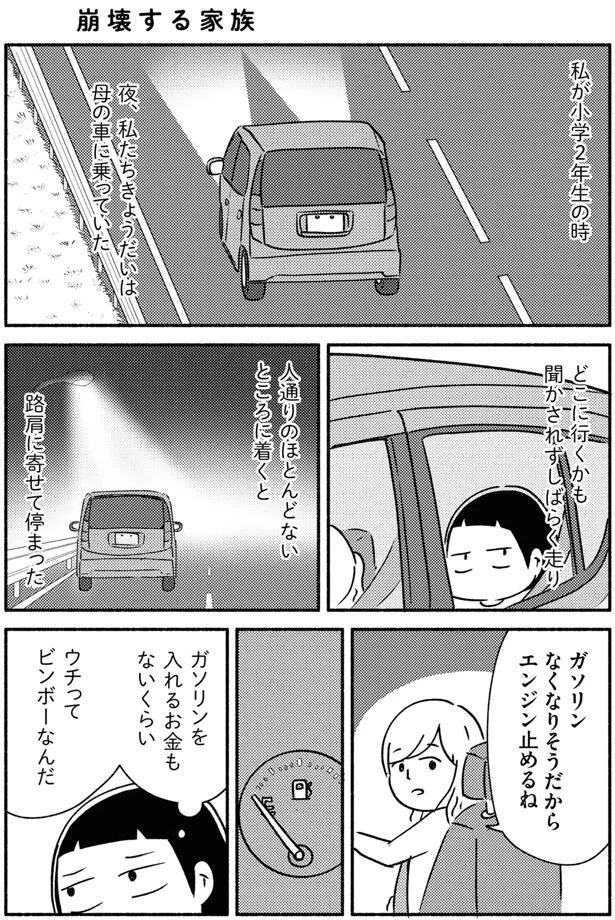 夜、母の車に乗っていた