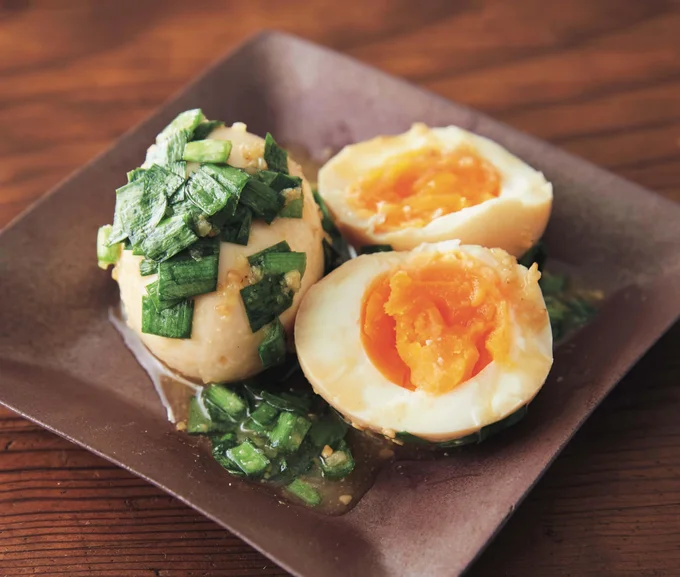 おろしニンニクでパンチをきかせて「にらガーリック味玉」／ゆで卵で作るレシピ（3/30）