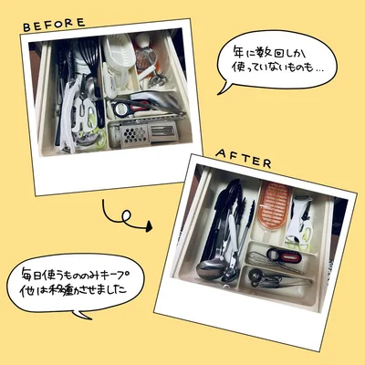 調理器具も置き場所を決めて整理