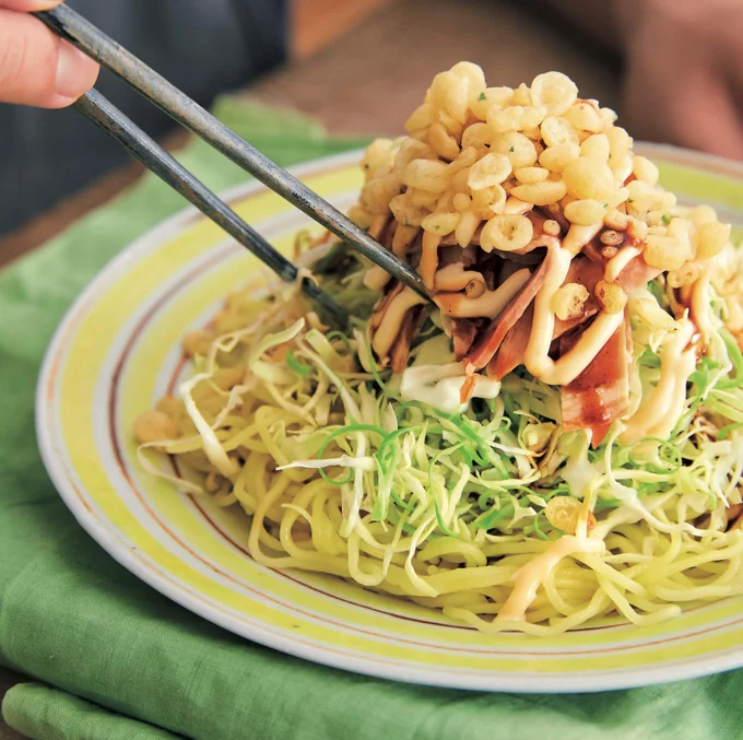 サクサク食感が楽しい「お好み焼き風麺」