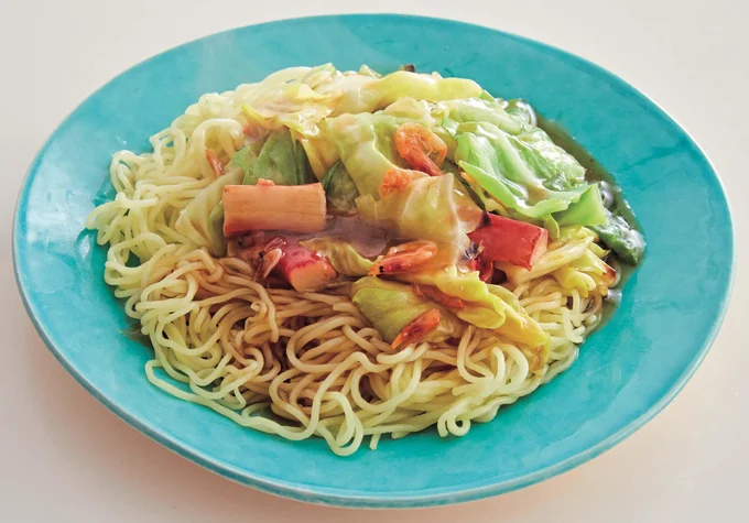 レンチン麺＆即席あんであっという間！「かにかまのあんかけ麺」