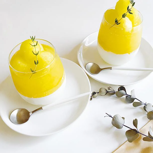 きれいに分かれた2層が見た目にも美しい「メロンのパンナコッタ」【twins cooking24のホームカフェレシピ】