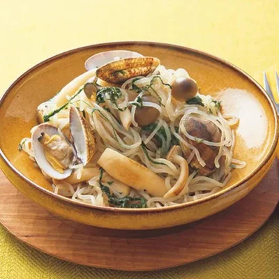 「あさりときのこのしらたきパスタ」／あさりを使ったレシピ（29/30）