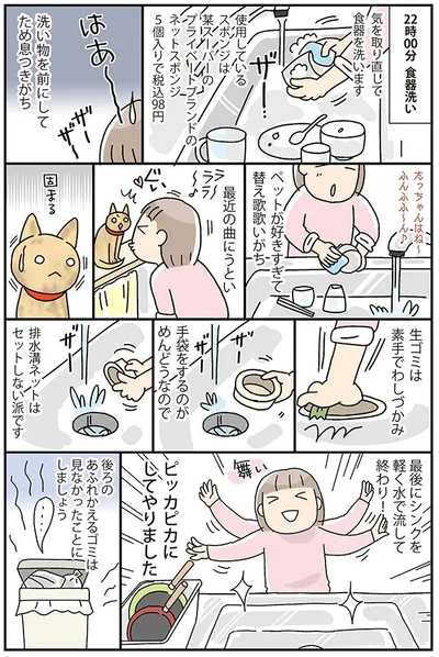 最後にシンクを軽く水で流して終わり！