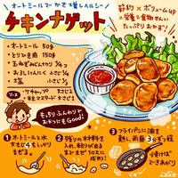 オートミールの消費にもお役立ち。ふわっもちっ食感の「かさ増しチキンナゲット」ににんまり