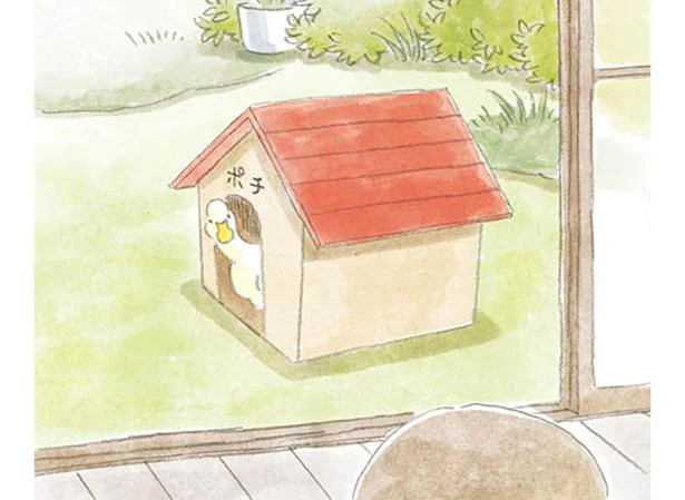 庭に突然犬小屋が…アヒルが使ってるけど
