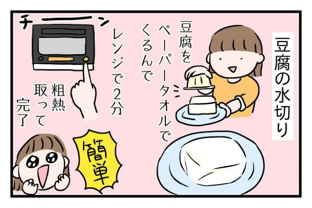 レンジで豆腐の水切り