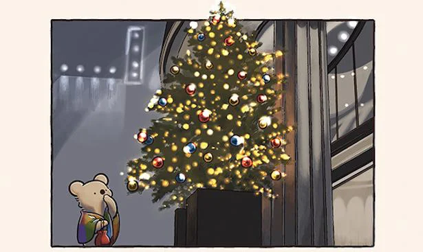 クリスマスツリーとコアラ