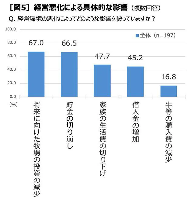 将来の見通しが立たず、暮らしにも大きなダメージを受けている現状