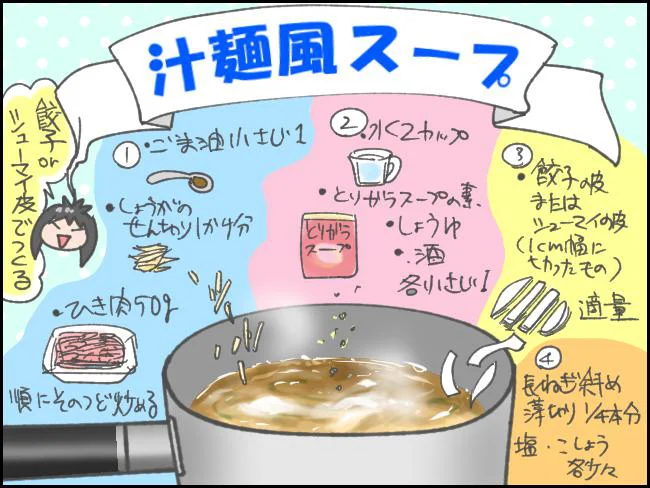 「汁麺風スープ」の作り方