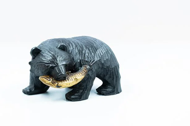 北海道　民芸品　木彫の熊