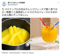 パイナップルをリメイクしたらグラス一杯で南国気分！「シン・トロピカルドリンク」はいかが？